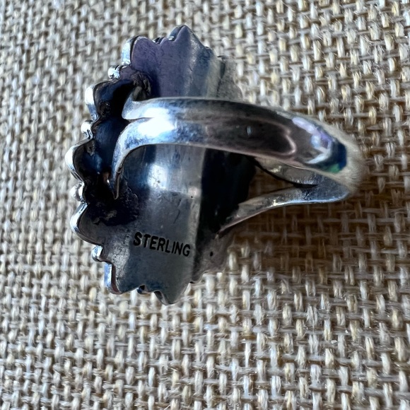 Amber .925 Sterling size 7” Ring Vintage  Large Amber Full of Inclusion. - Picture 6 of 10